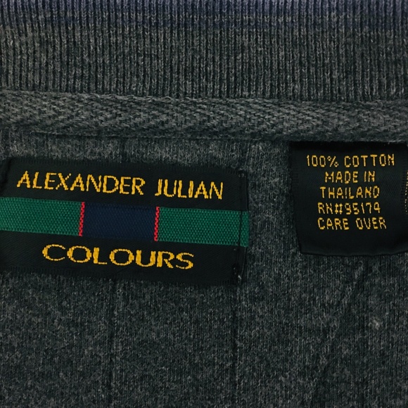 Alexander Julian Gray V Neck Pullover Sweater Mens - Picture 7 of 8